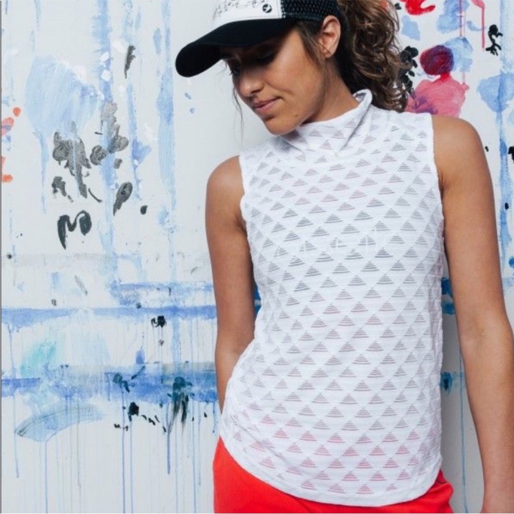 Oiselle White Rabbit Tank Top Size 10